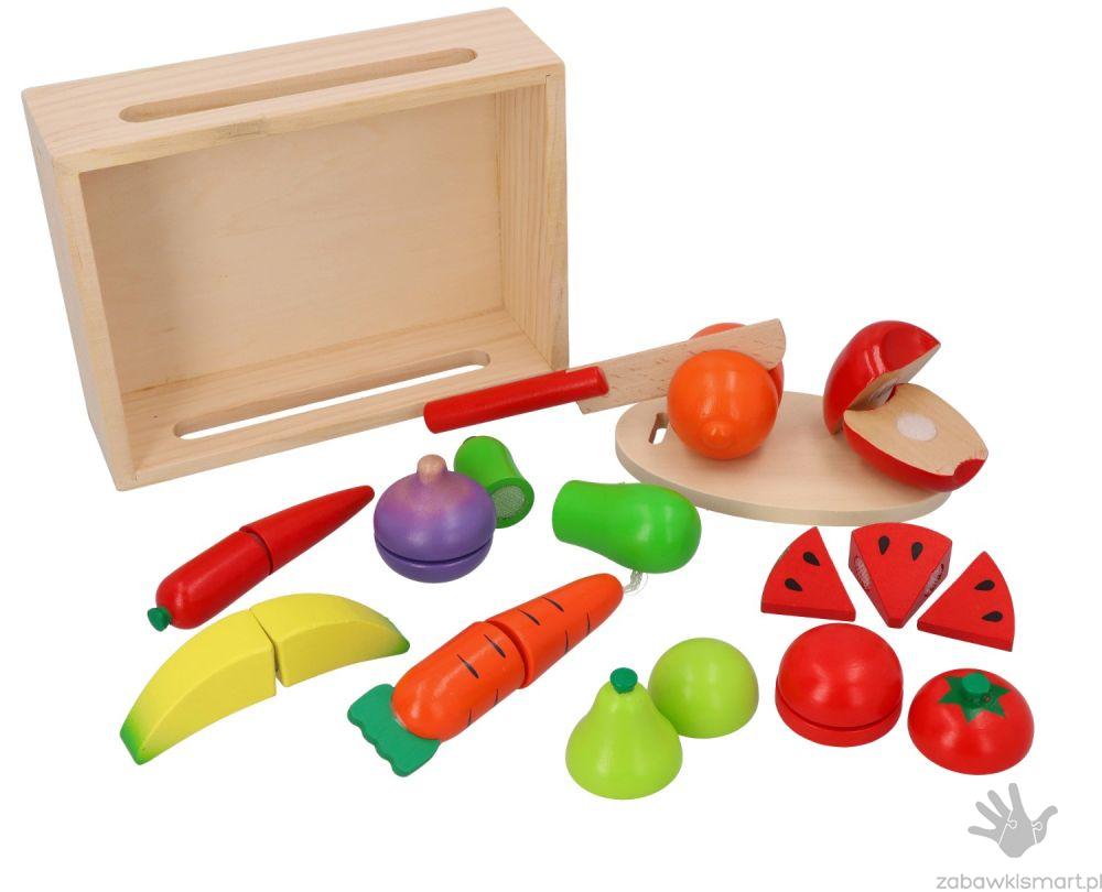 Drewniane owoce i warzywa do krojenia na rzepy z akcesoriami - obrazek 2