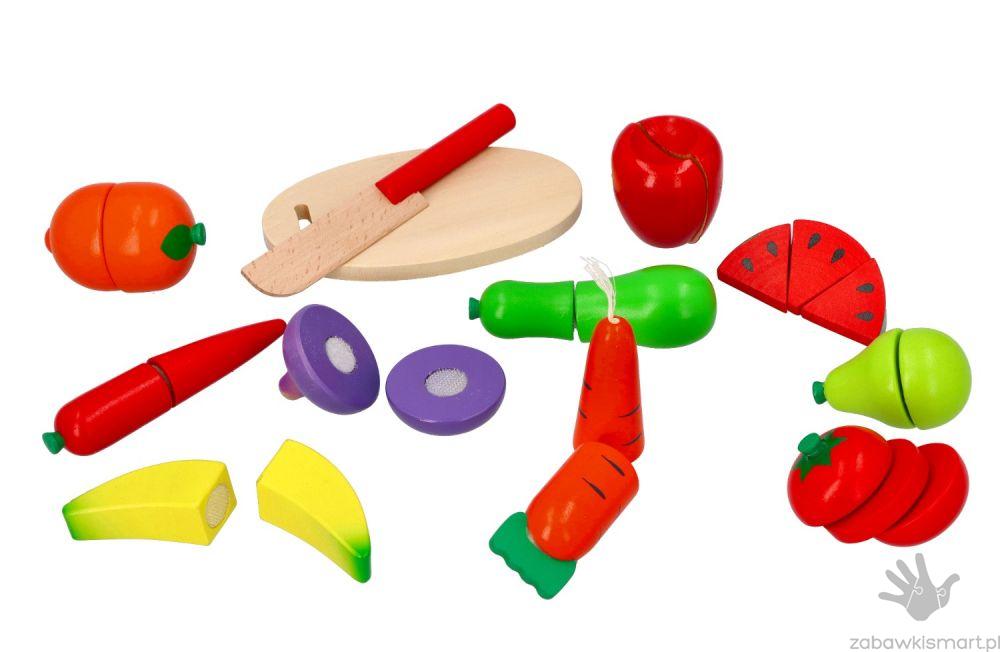 Drewniane owoce i warzywa do krojenia na rzepy z akcesoriami - obrazek 3