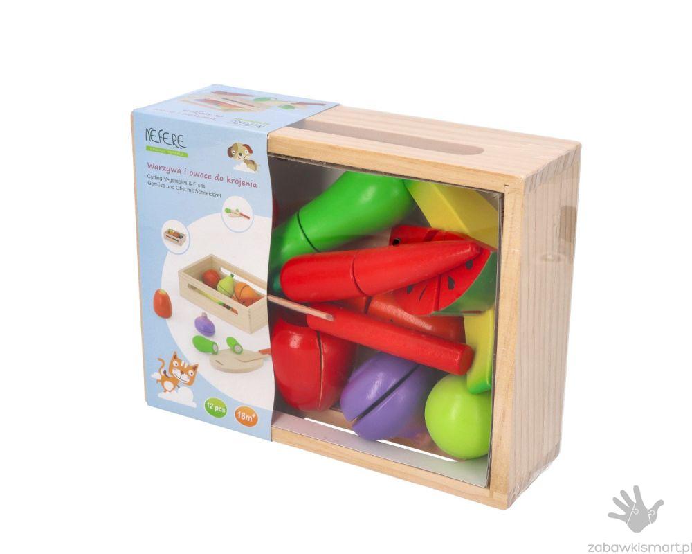 Drewniane owoce i warzywa do krojenia na rzepy z akcesoriami - obrazek 4