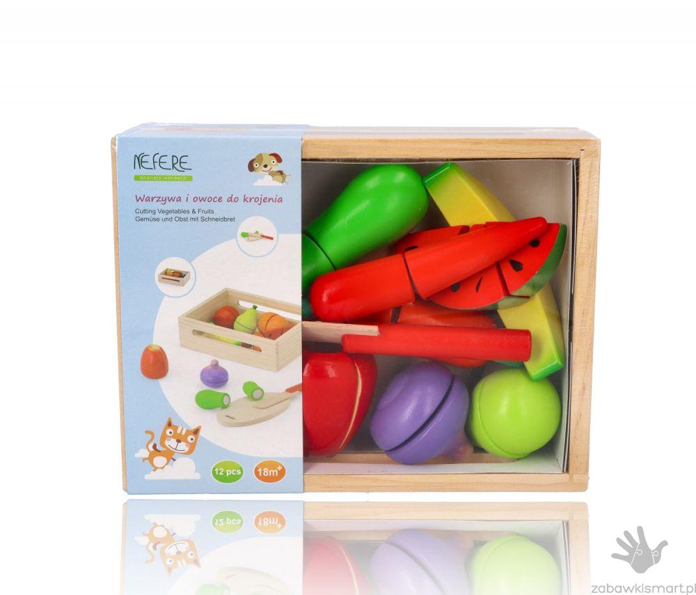 Drewniane owoce i warzywa do krojenia na rzepy z akcesoriami - obrazek 5