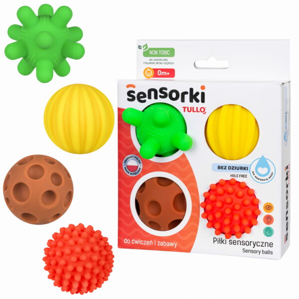 Piłeczki sensoryczne Tullo- zestaw 4 szt.
