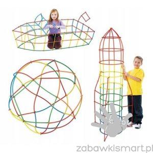 Klocki konstrukcyjne przestrzenne (AKS)- elastyczne słomki z łącznikami (700 szt) XL