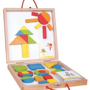 Układanka magnetyczna z tablicą Lelin- zestaw w walizce