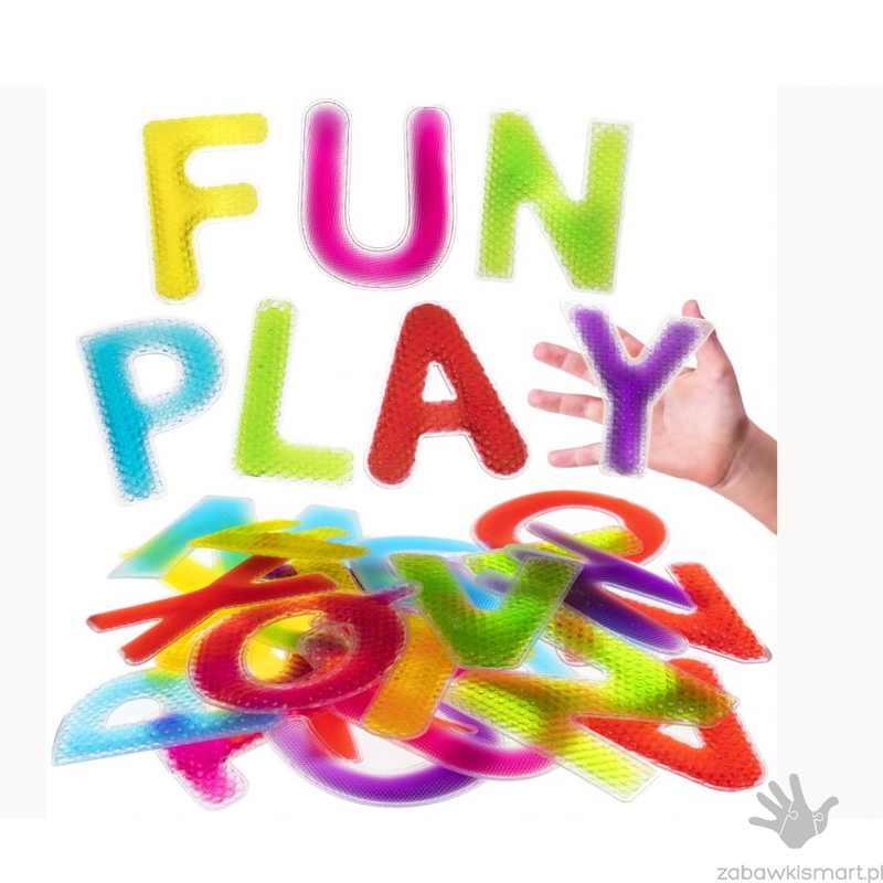 Sensoryczne żelowe litery PlayLearn- zestaw 26 szt.