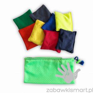 Poduszki/woreczki sensoryczne mini w woreczku- zestaw 8 szt.