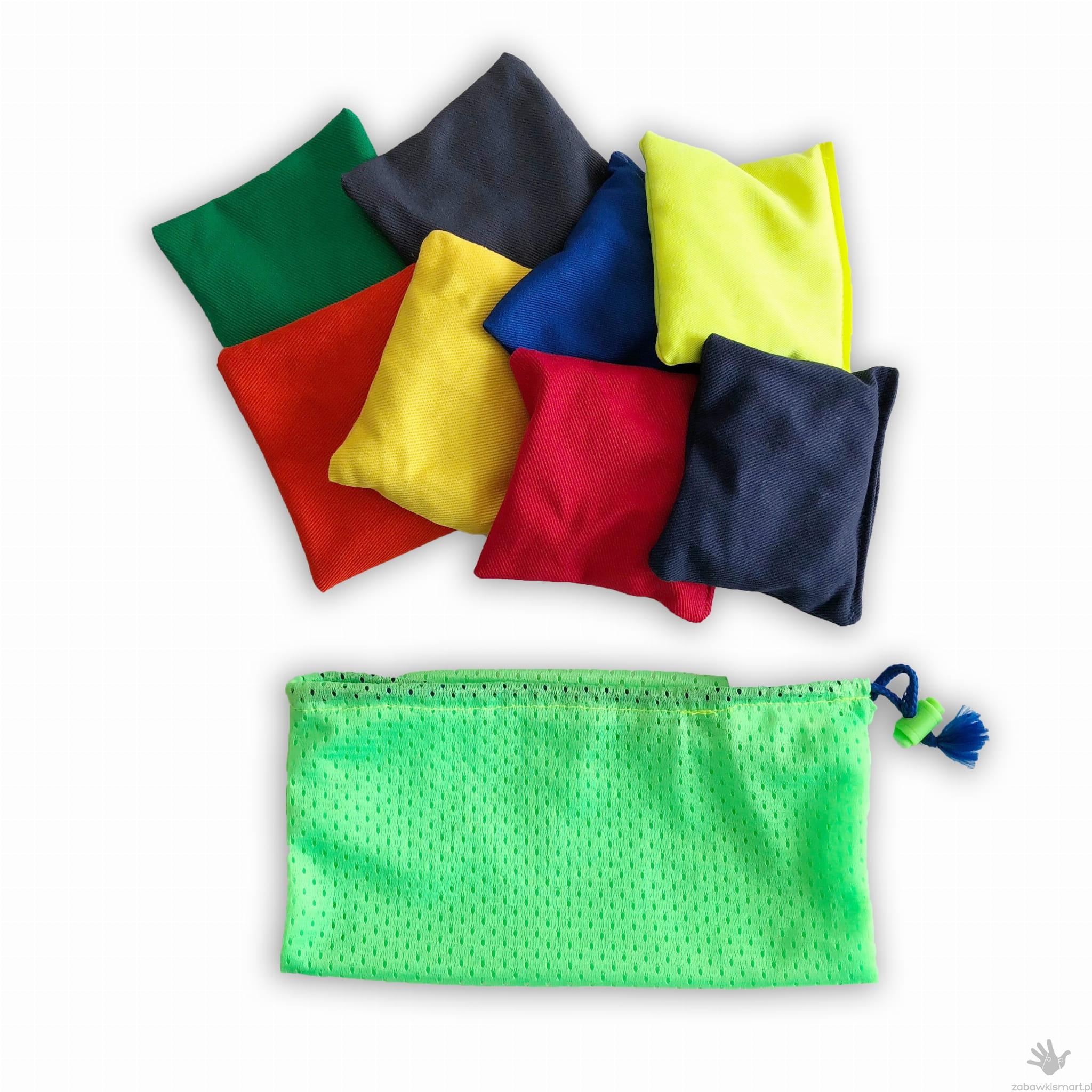 Poduszki/woreczki sensoryczne mini w woreczku- zestaw 8 szt.