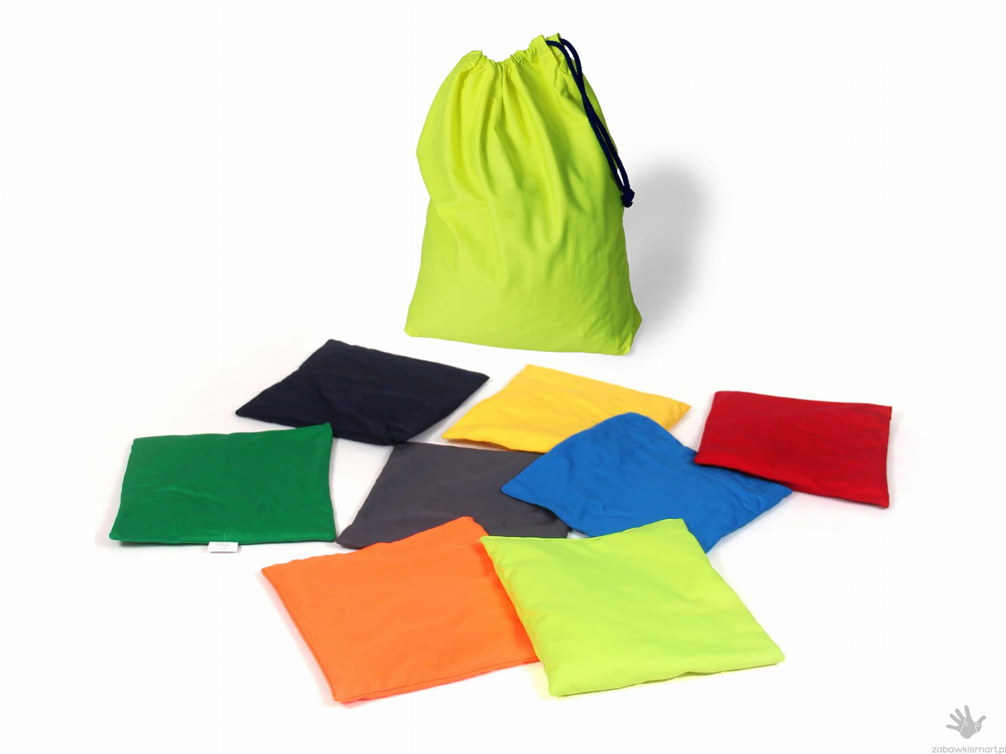 Poduszki/woreczki sensoryczne w worku- OTWIERANE- zestaw 8 szt. - obrazek 3