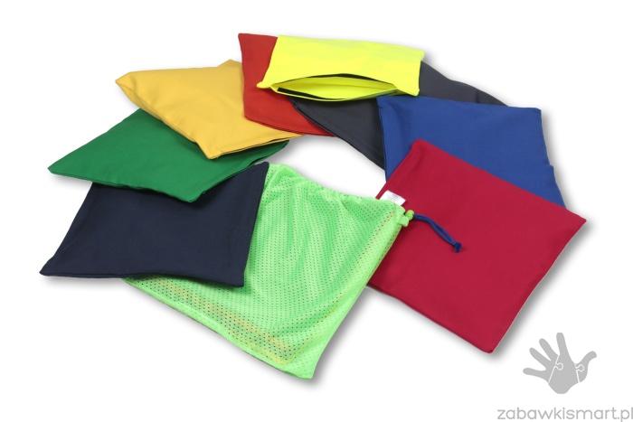 Poduszki/woreczki sensoryczne w worku- OTWIERANE- zestaw 8 szt.
