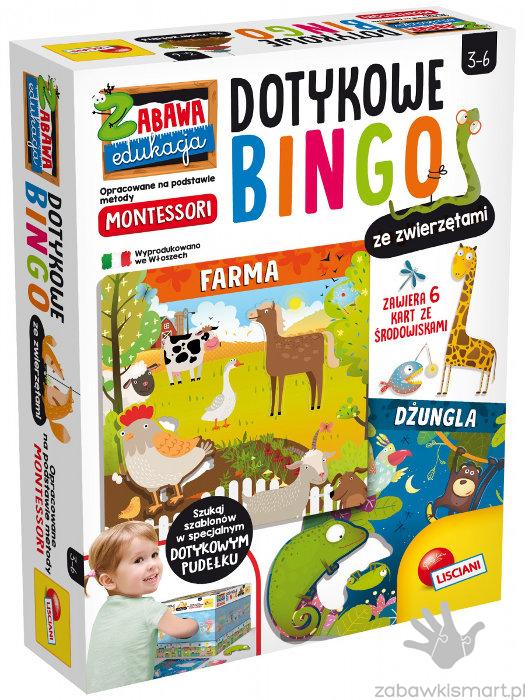 Dotykowe bingo ze zwierzętami Lisciani- Montessori Plus