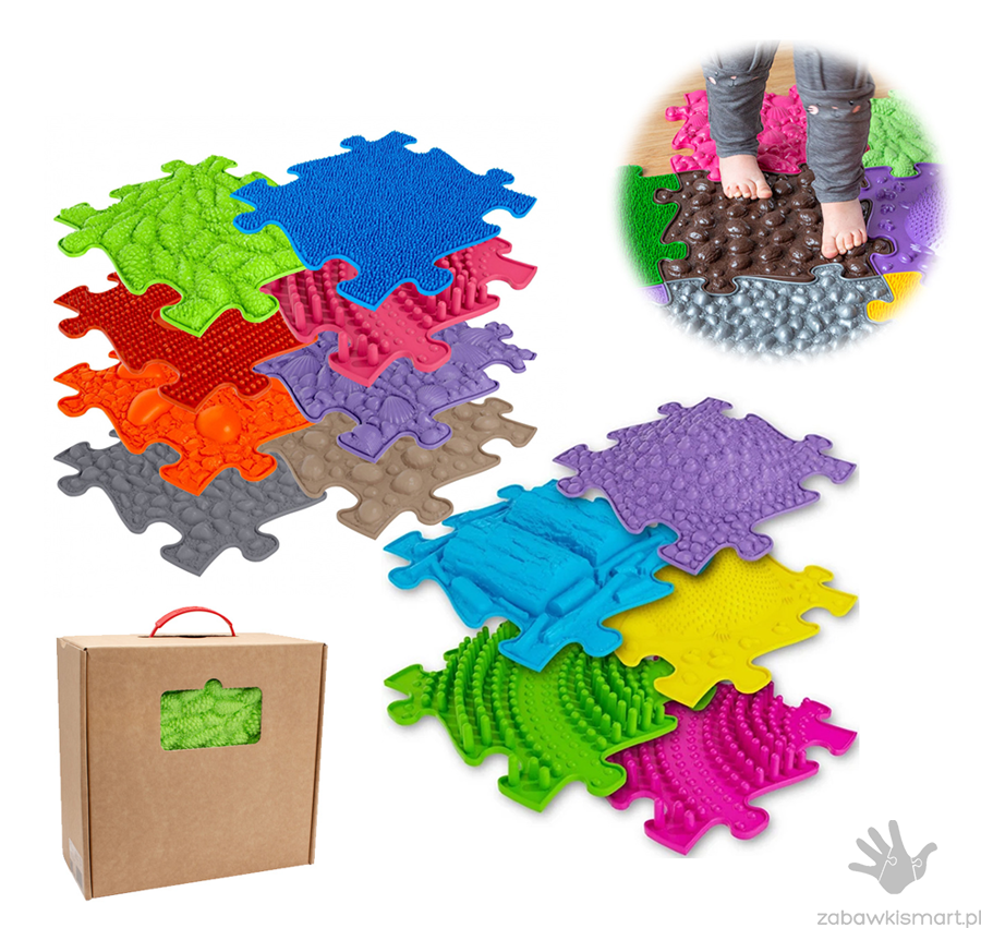 Maty ortopedyczne - mata podłogowa sensoryczna zestaw 13 sztuk