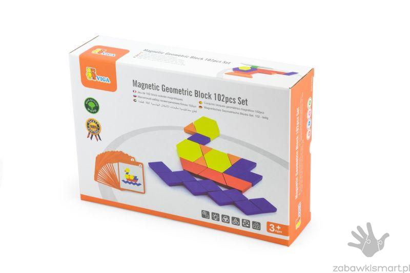 Układanka magnetyczna Viga- klocki geometryczne - obrazek 3