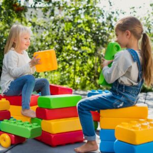 Klocki budowlane CEGŁY z kołami- zestaw Marioinex (30 szt.)