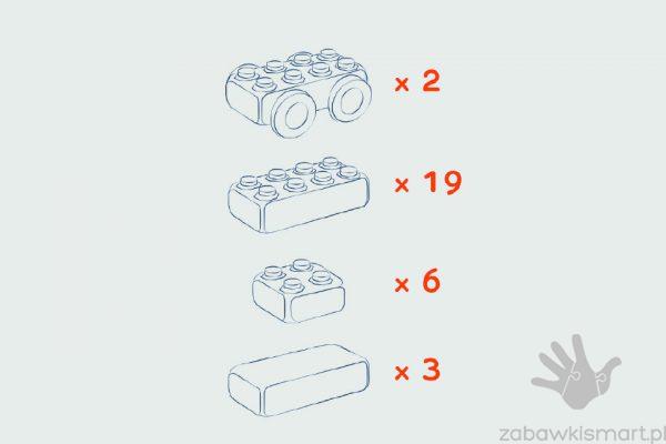 Klocki budowlane CEGŁY z kołami- zestaw Marioinex (30 szt.) - obrazek 5