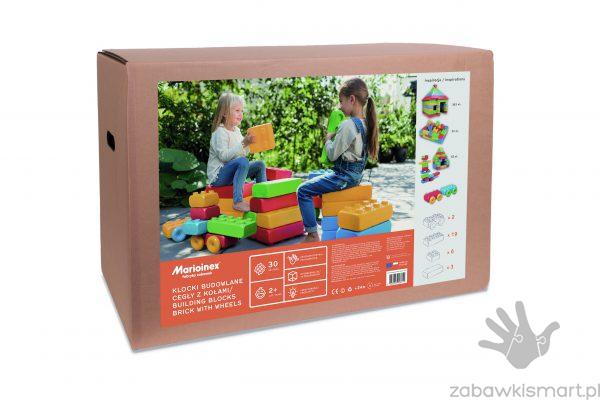 Klocki budowlane CEGŁY z kołami- zestaw Marioinex (30 szt.) - obrazek 3