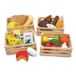 Jedzenie drewniane- 4 rodzaje w skrzynkach Melissa & Doug
