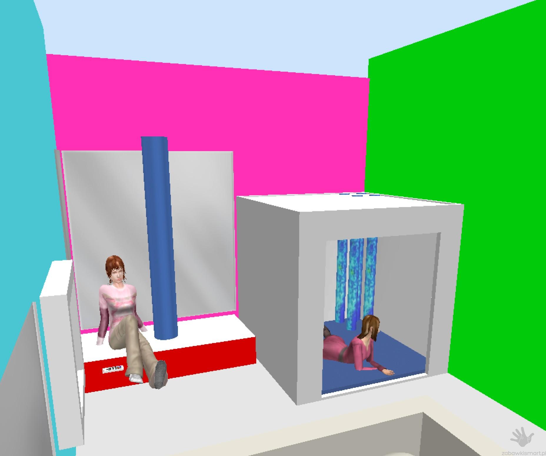 Projekt sali o powierzchni około 16 m²- wersja podstawowa