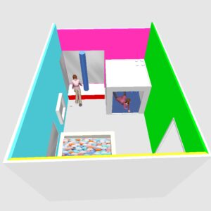 Projekt sali o powierzchni około 16 m²- wersja rozszerzona