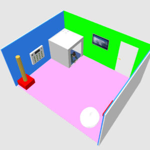 Projekt sali o powierzchni około 20 m²- wersja podstawowa