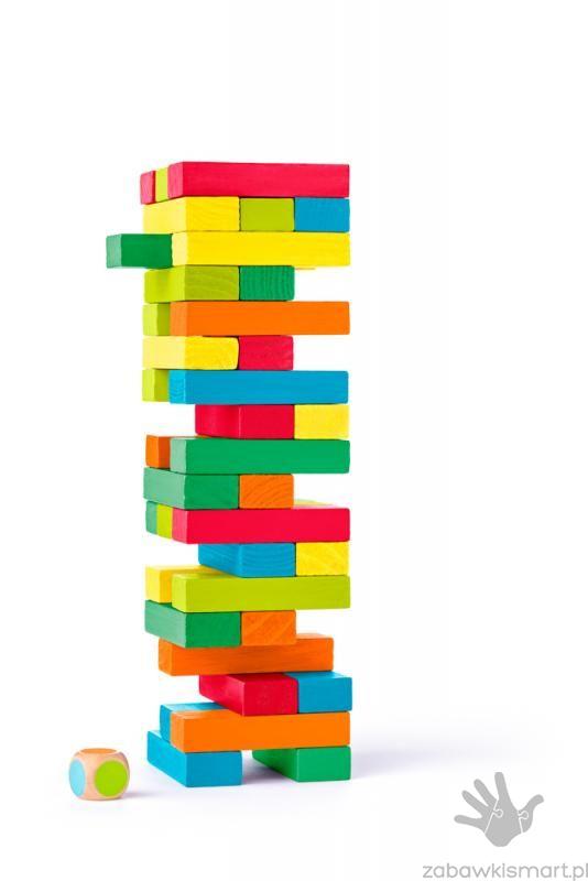 Kolorowa wieża Tony- Jenga WOODY