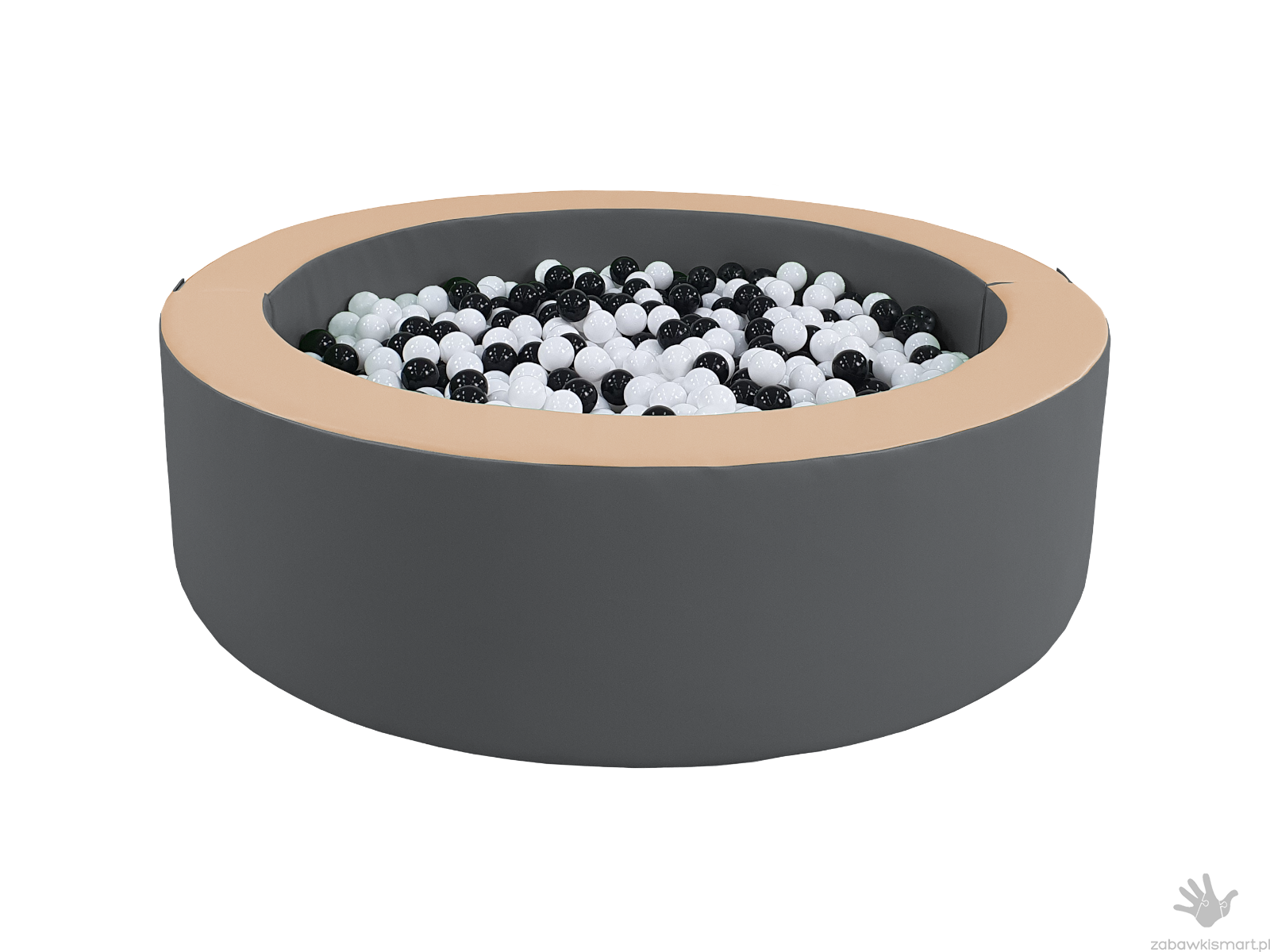 Basen suchy okrągły z ekoskóry z piłeczkami (Ø 148 cm) - obrazek 6