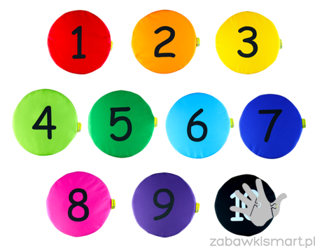 Poduszki EKOSKÓRA (AKS)- zestaw Liczby 1-10 (wysokość 6 cm) - obrazek 2