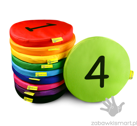 Poduszki EKOSKÓRA (AKS)- zestaw Liczby 1-10 (wysokość 6 cm)