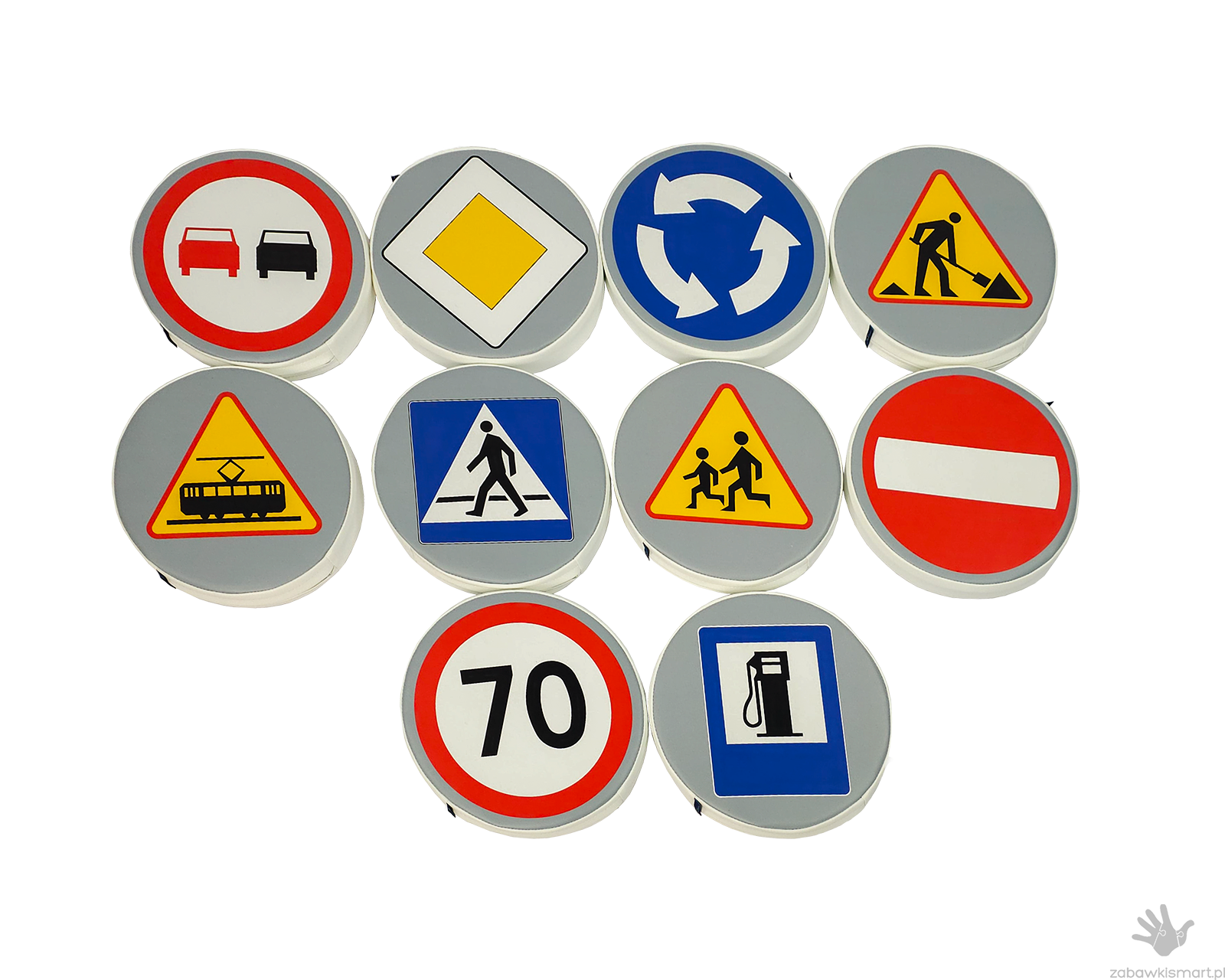 Piankowe poduszki do siedzenia- Znaki drogowe 1 (zestaw 10 szt.)