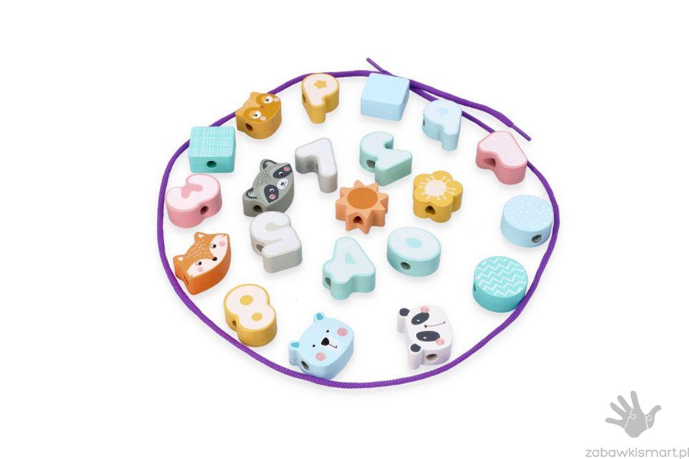 Duże korale pastelowe do nawlekania- Adam Toys - obrazek 4