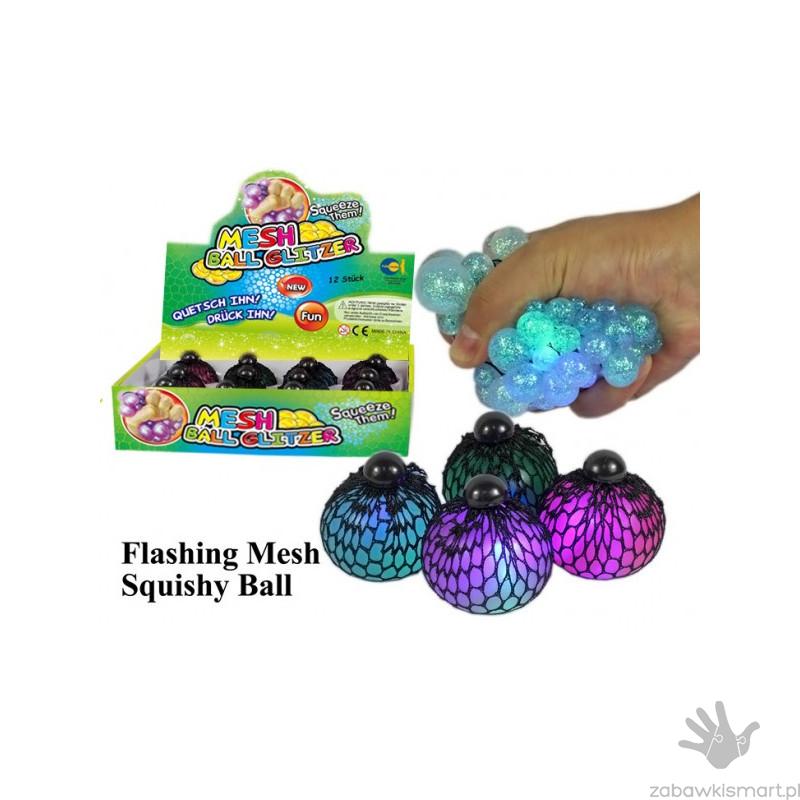 Gniotek w siatce świecący, brokatowy- mały