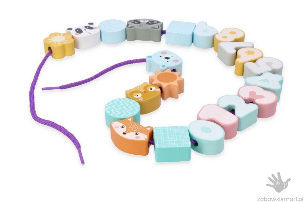 Duże korale pastelowe do nawlekania- Adam Toys - obrazek 2