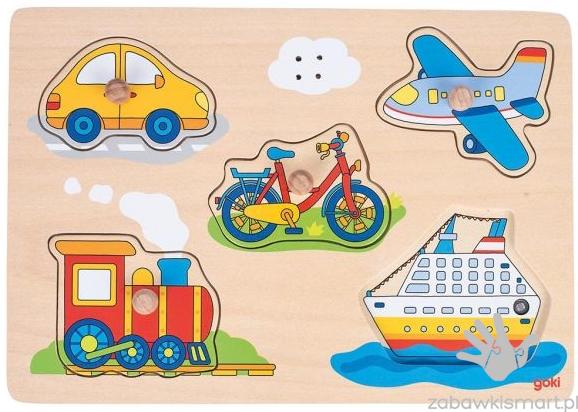 Puzzle z dźwiękiem Goki- Pojazdy