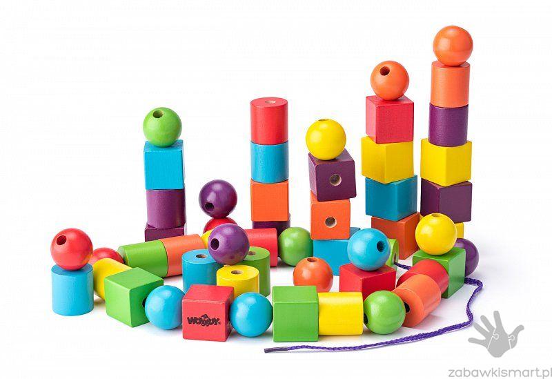 Duże korale do nawlekania- Woody (60 elementów)