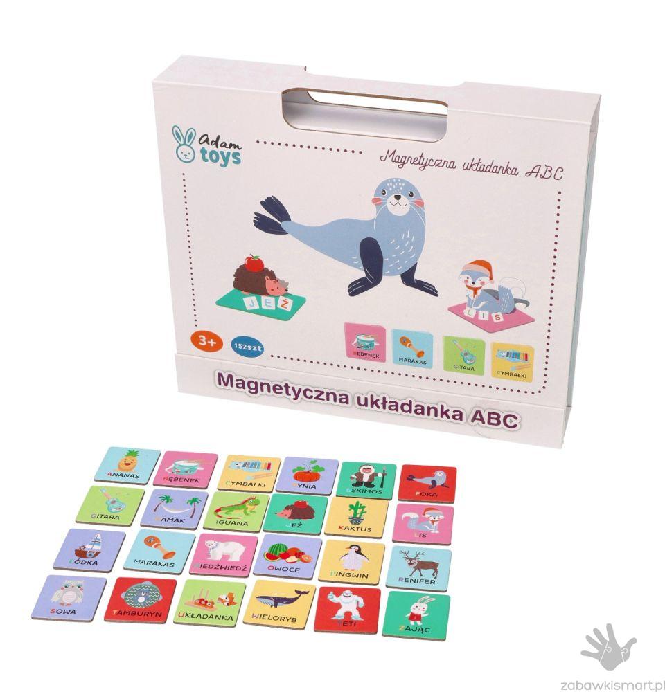 Układanka magnetyczna ABC z literkami i obrazkami- Adam Toys - obrazek 4