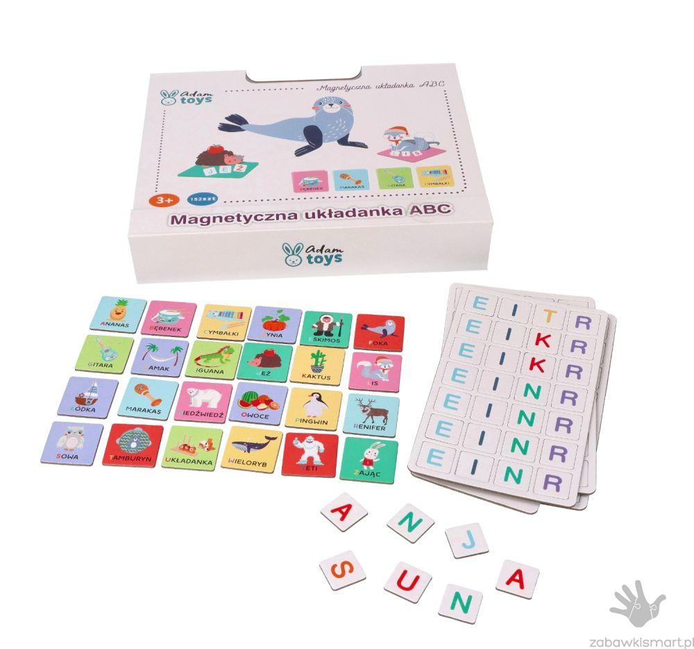 Układanka magnetyczna ABC z literkami i obrazkami- Adam Toys - obrazek 3