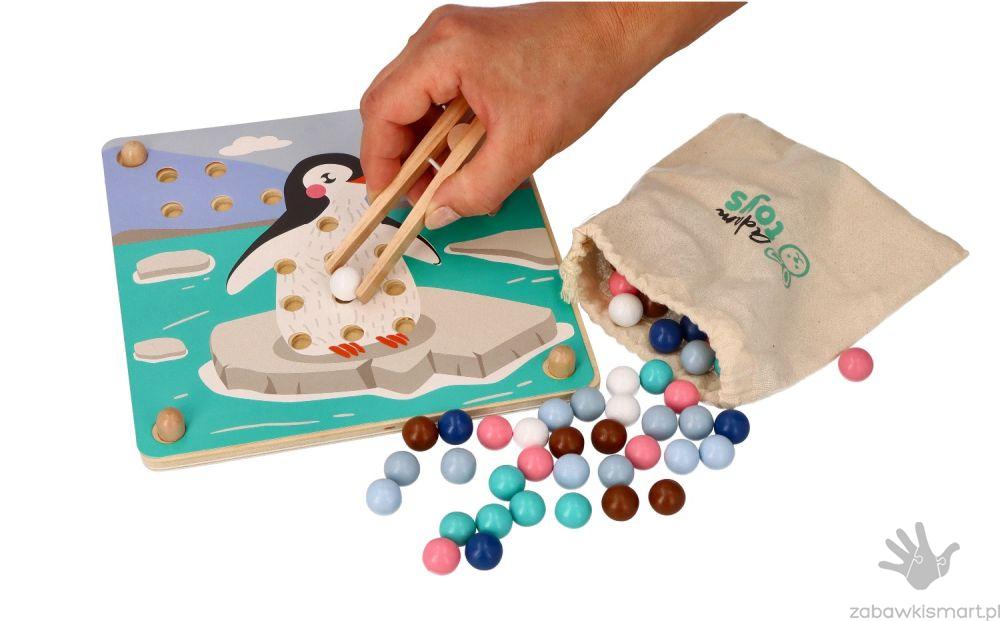 Układanka z kuleczkami Adam Toys- ZŁAP I UŁÓŻ ZWIERZĘTA ARKTYKI - obrazek 4