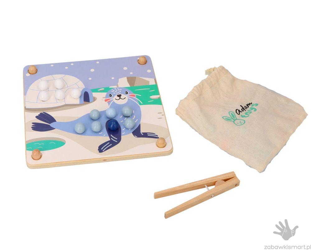 Układanka z kuleczkami Adam Toys- ZŁAP I UŁÓŻ ZWIERZĘTA ARKTYKI - obrazek 2