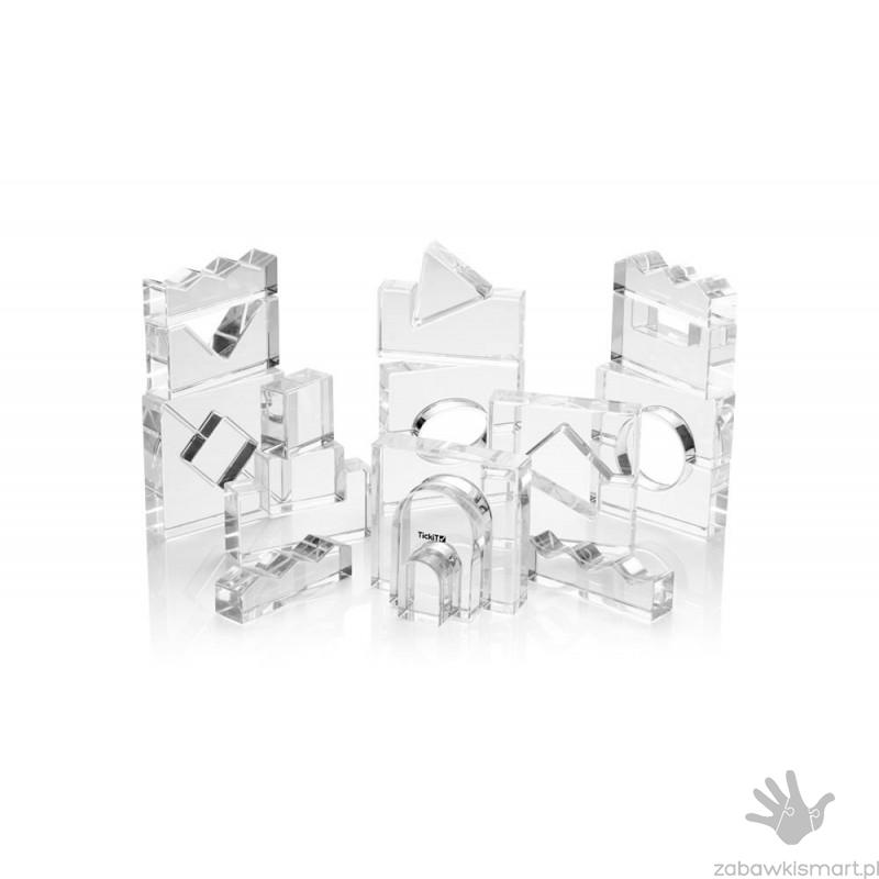 Przezroczyste kryształowe klocki TickiT- zestaw 25 sztuk
