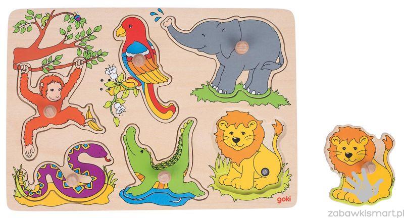 Puzzle z dźwiękiem Goki- Dzikie zwierzęta