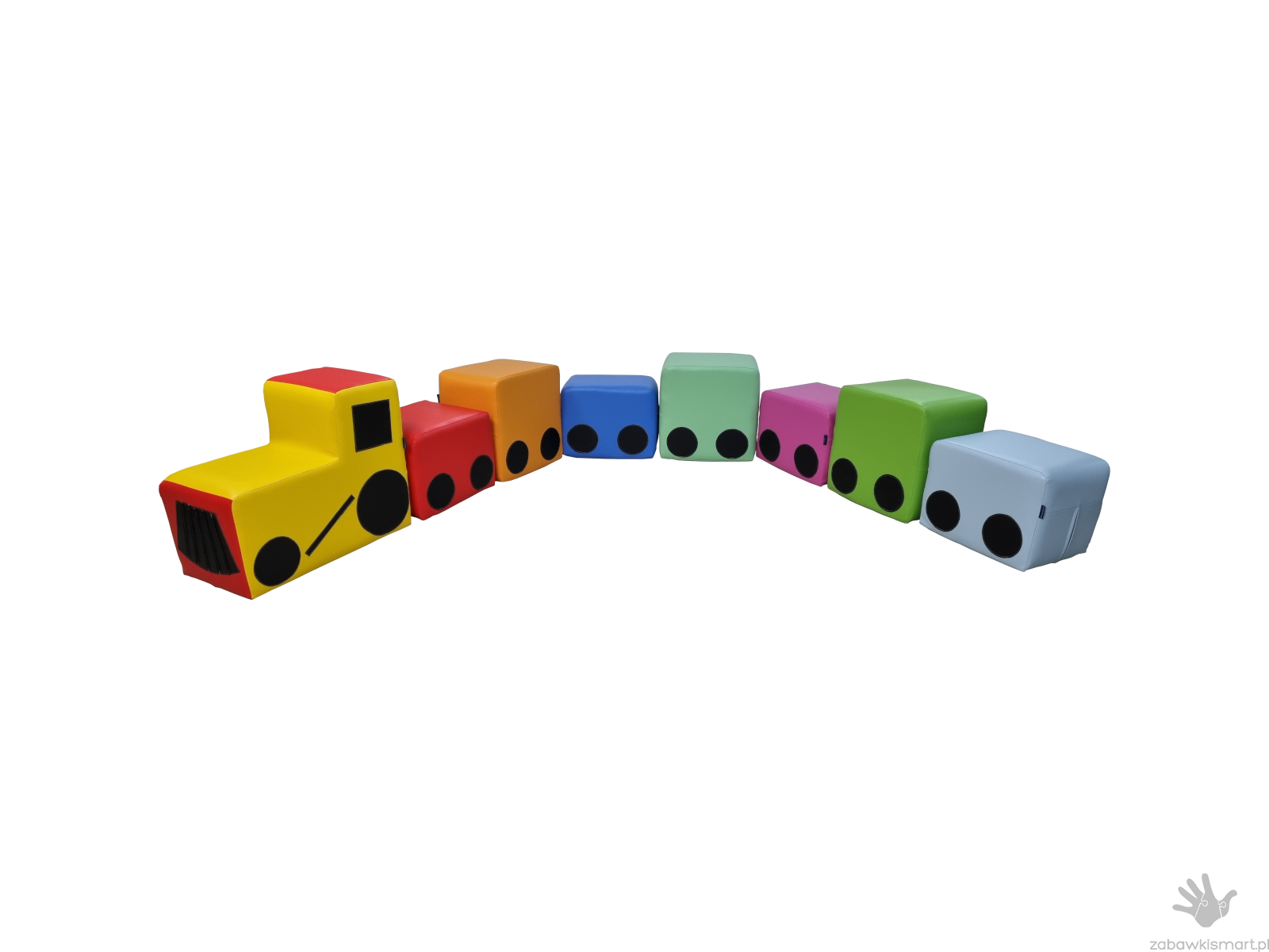 Zestaw kształtek rehabilitacyjnych- Kolorowy pociąg (8 elementów)