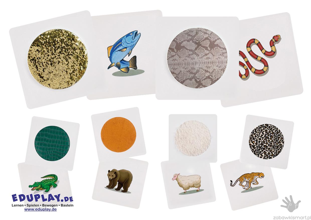 Zestaw kart dotykowych Eduplay- skóry zwierząt