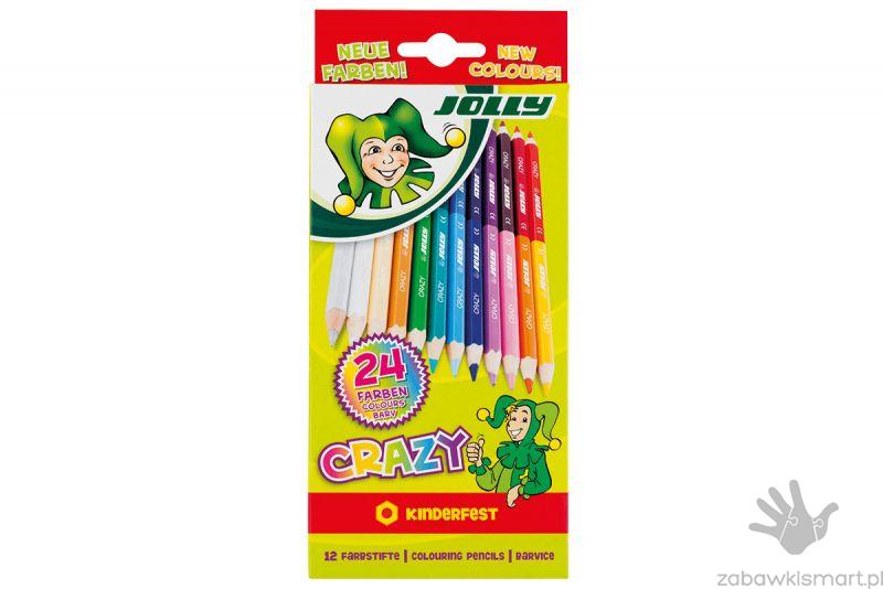 Kredki dwustronne Crazy Jolly- 24 kolory