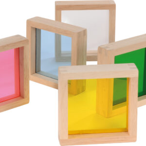 Tęczowe klocki i lusterka Eduplay- zestaw 7 szt.
