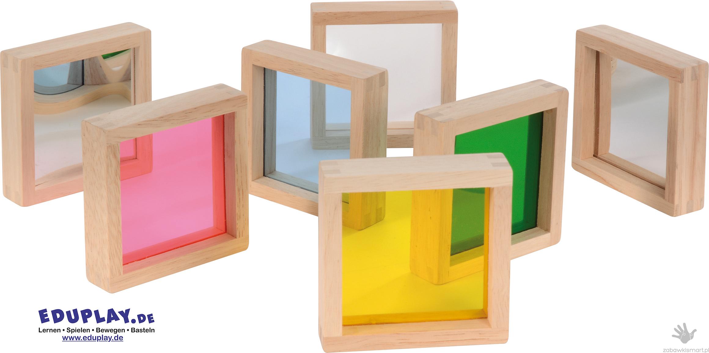 Tęczowe klocki i lusterka Eduplay- zestaw 7 szt.
