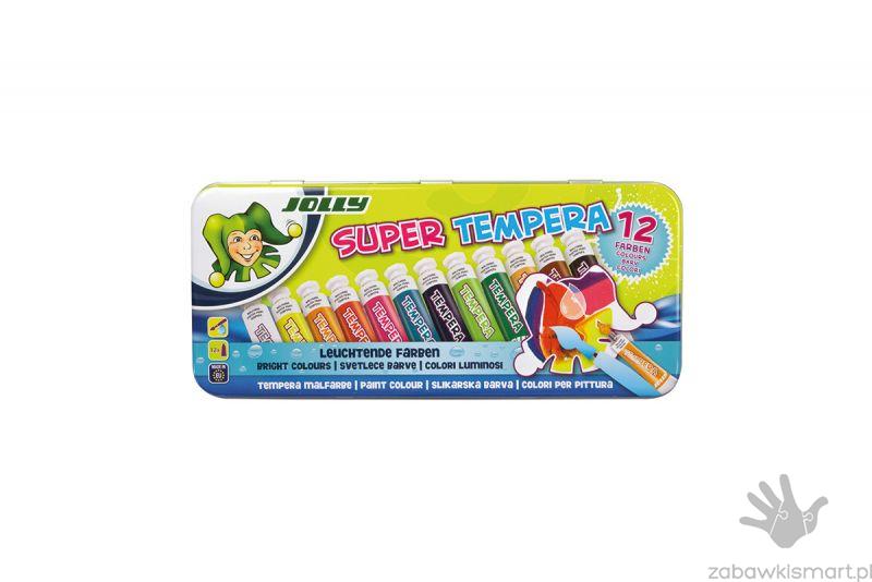 Farby tempera Jolly w metalowym pudełku- 12 kolorów - obrazek 4