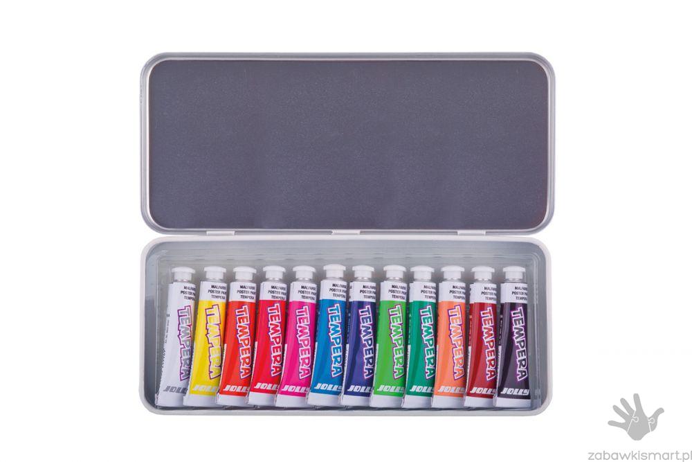 Farby tempera Jolly w metalowym pudełku- 12 kolorów - obrazek 2