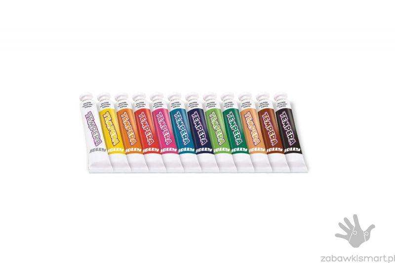 Farby tempera Jolly w metalowym pudełku- 12 kolorów - obrazek 3