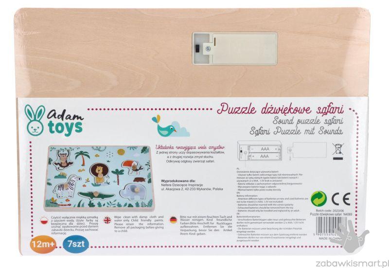 Puzzle z dźwiękiem Adam Toys- Safari - obrazek 4