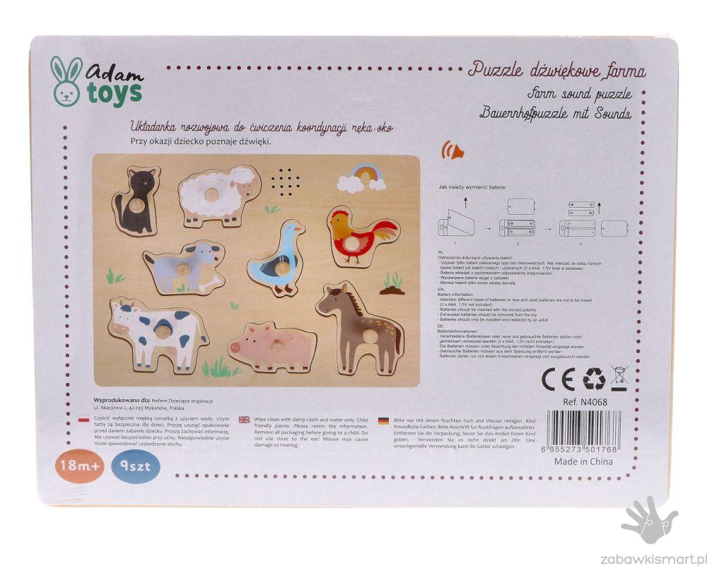 Puzzle z dźwiękiem Adam Toys- Farma - obrazek 4
