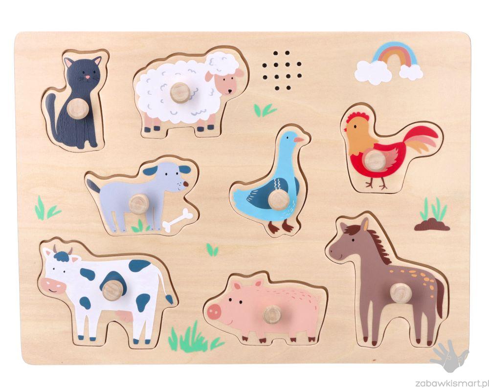Puzzle z dźwiękiem Adam Toys- Farma - obrazek 3