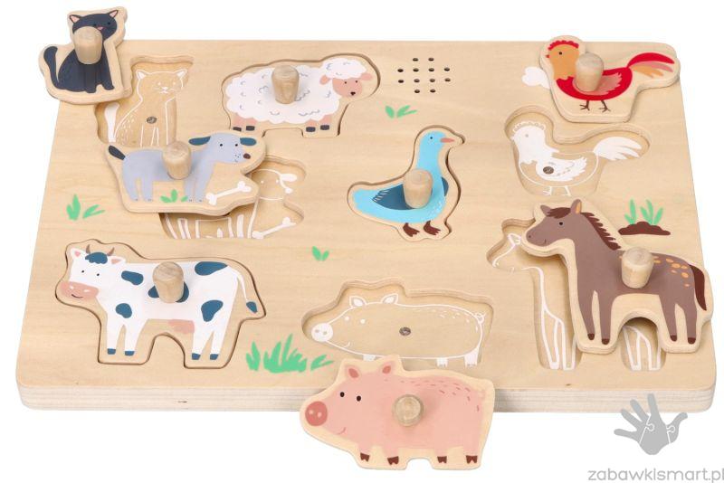Puzzle z dźwiękiem Adam Toys- Farma